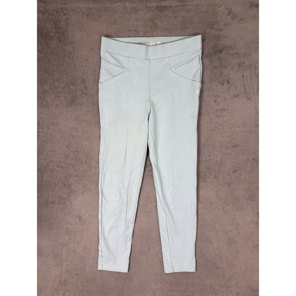 Betabrand‎ Pants Womens Large Long Blue High Rise Straight Pull On 7 Pockets